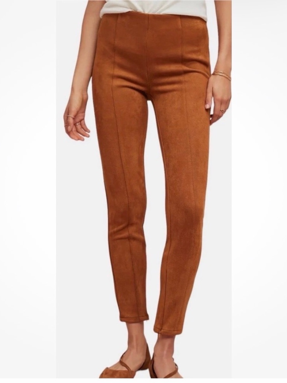 Anthropologie Faux Suede Ankle Zip Pants Women’s Size 25P